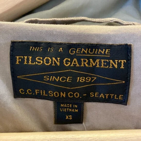 Filson Light Tan Gray Waxed Down Womens Barn Coat Jacket - Size XS - 0312IG - Picture 3 of 3